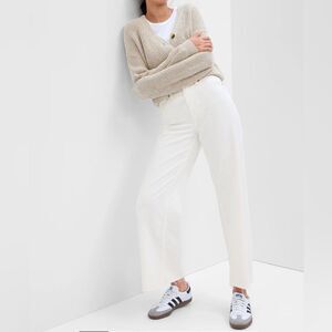 Gap white high rise crop kick raw hem jeans size 29 NWOT